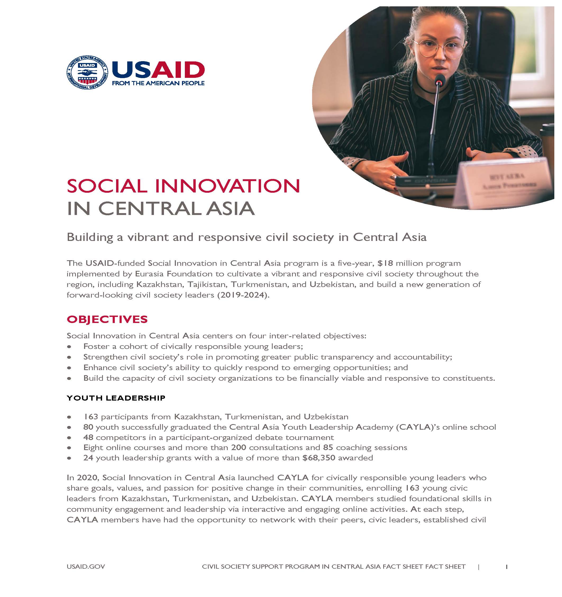 Social Innovation in Central Asia Fact Sheet