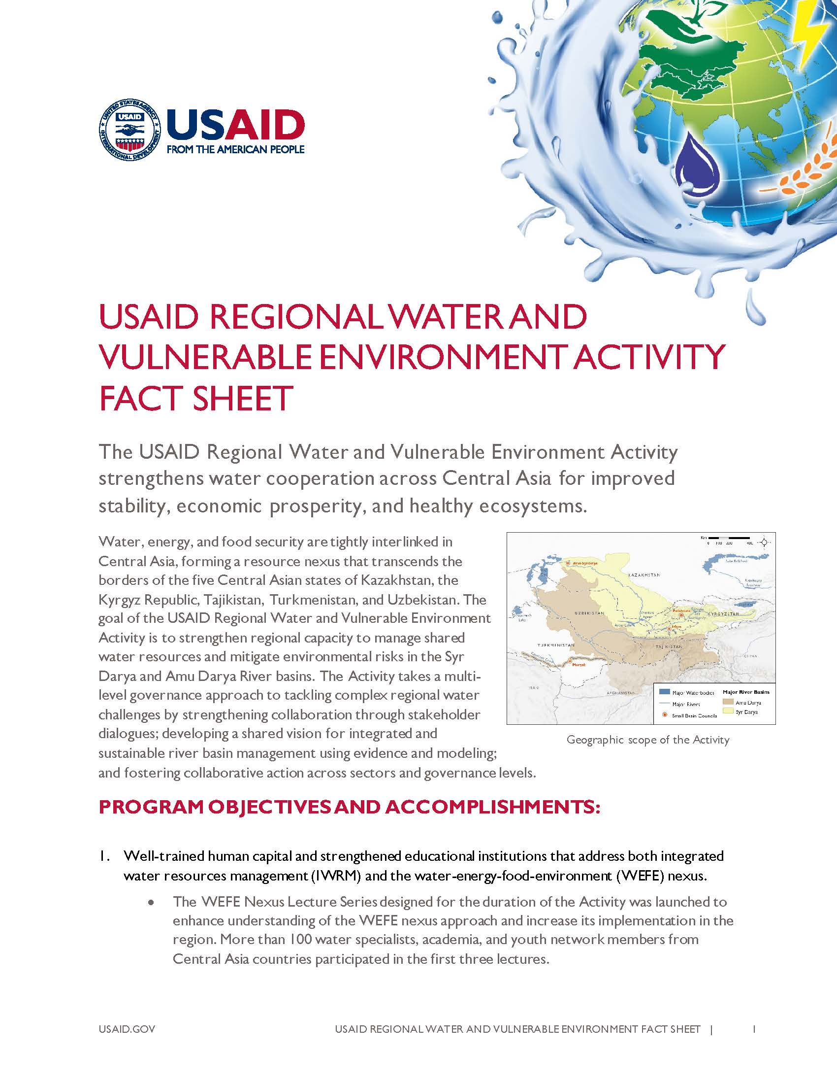 USAID Regional Water and Vulnerable Environment Activity Fact Sheet