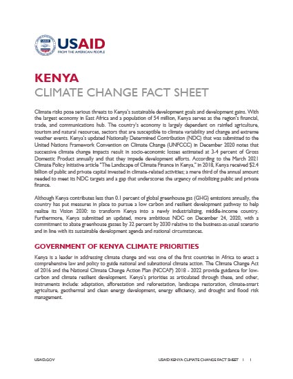 USAID Kenya Climate Change Fact Sheet