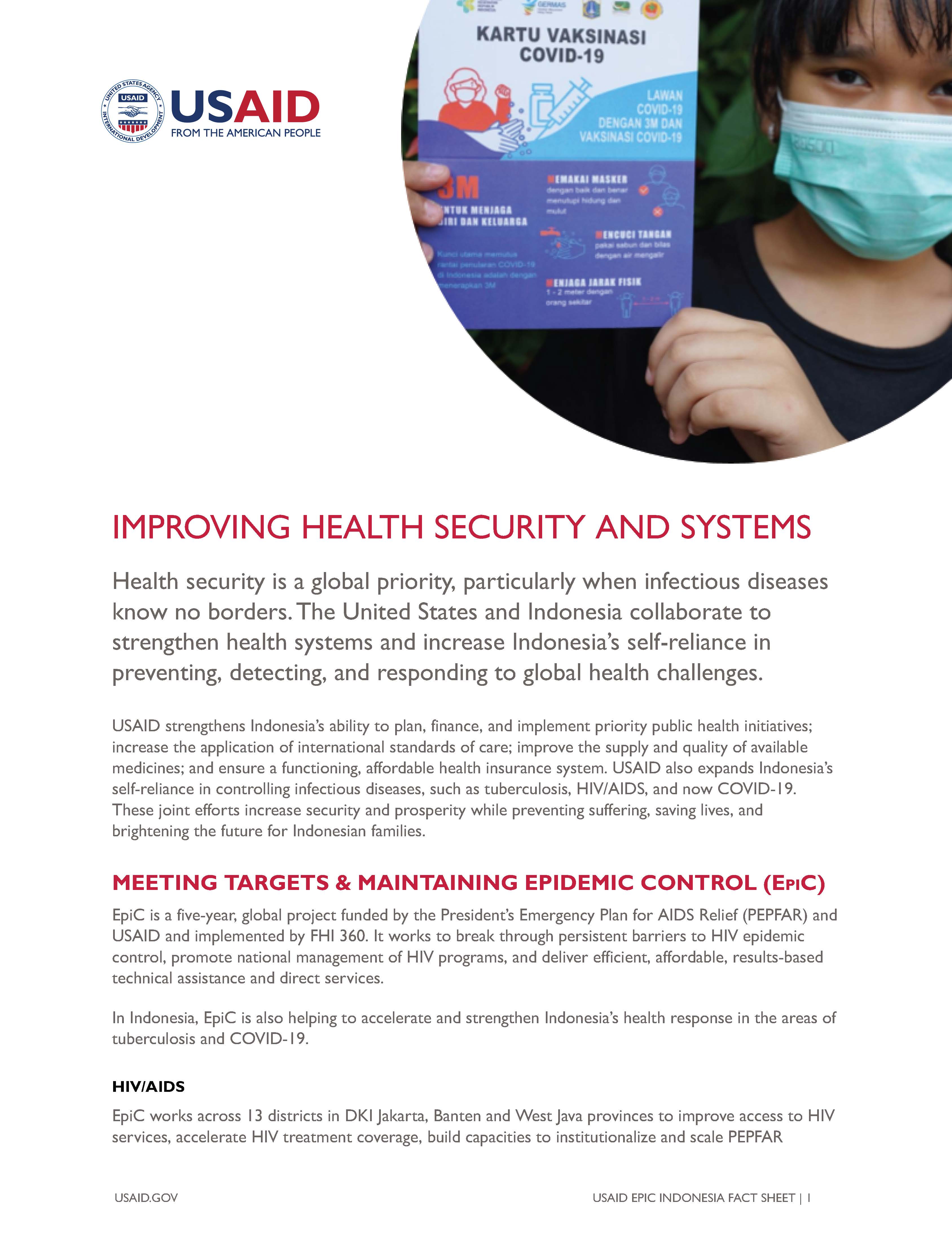 USAID EpiC: Improving Health Security and Systems