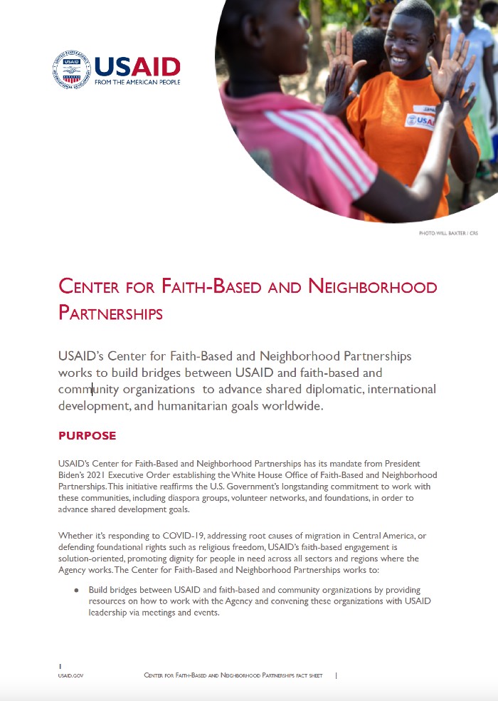 Center For Faith-Based And Neighborhood Partnerships - Factsheet