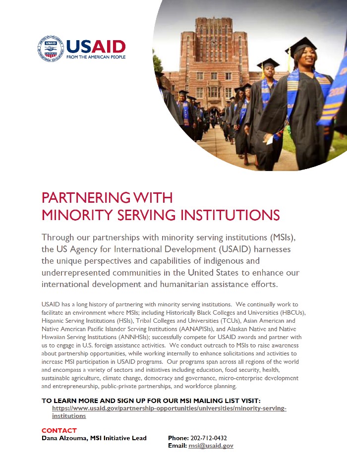 Partnering With Minority Serving Institutions Factsheet