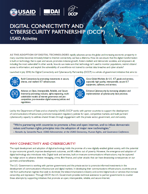 Digital Connectivity and Cybersecurity Partnership (DCCP) Factsheet 