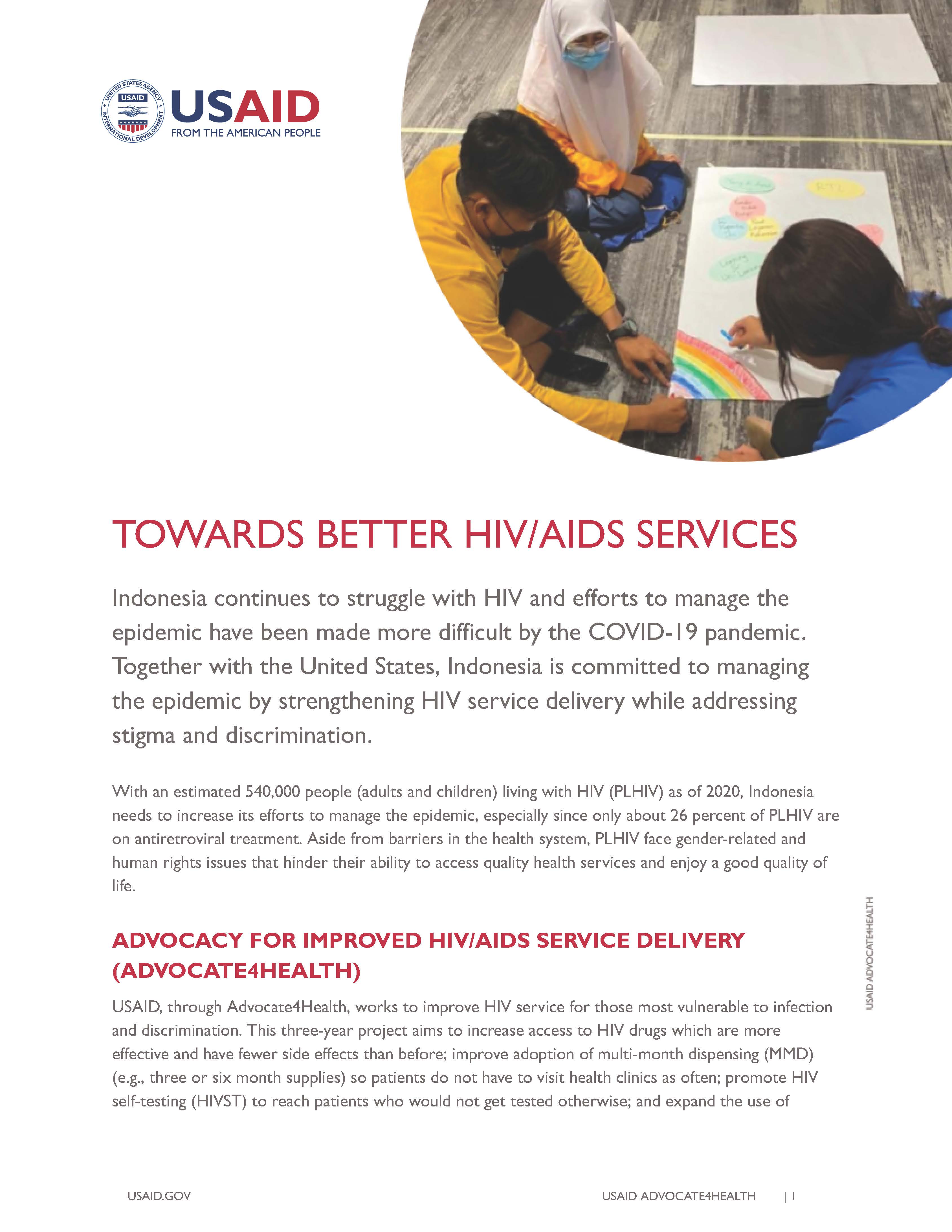 USAID Advocate4Health: Towards Better HIV/AIDS Services 