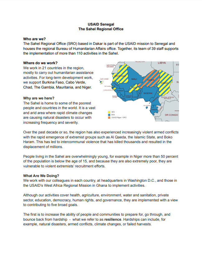 Sahel Regional Fact Sheet