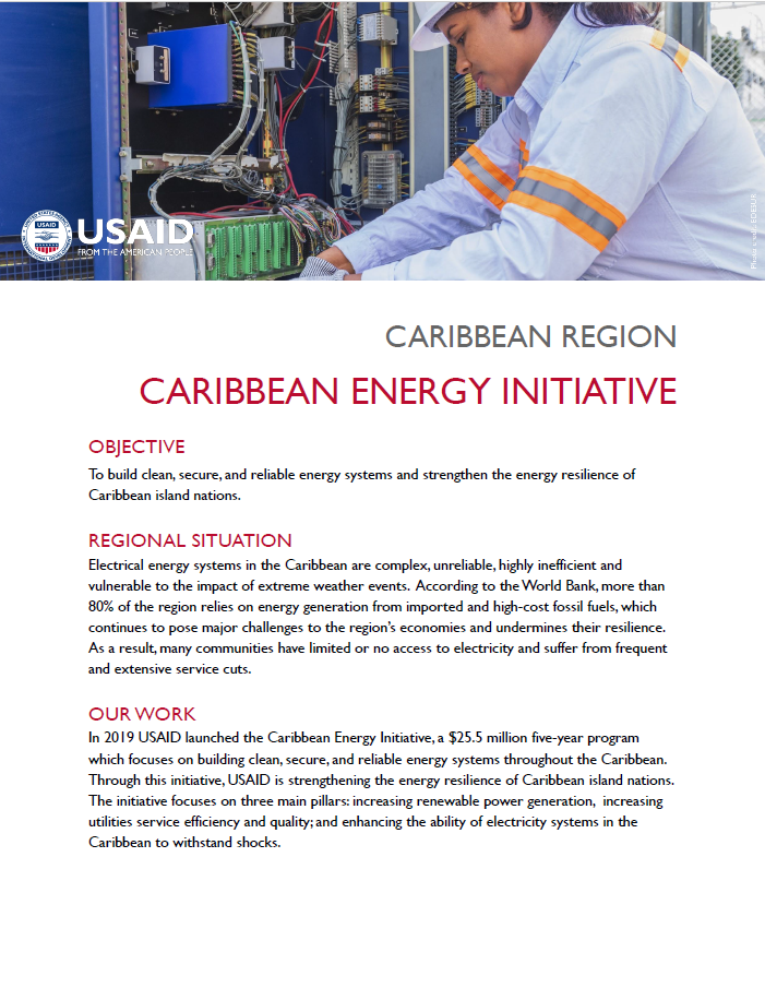 Caribbean Energy Initiative fact sheet