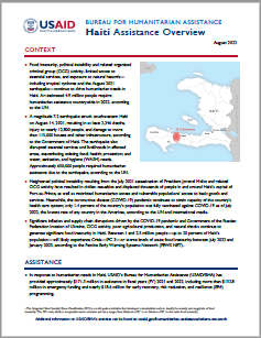 USAID-BHA Haiti Assistance Overview - August 2022