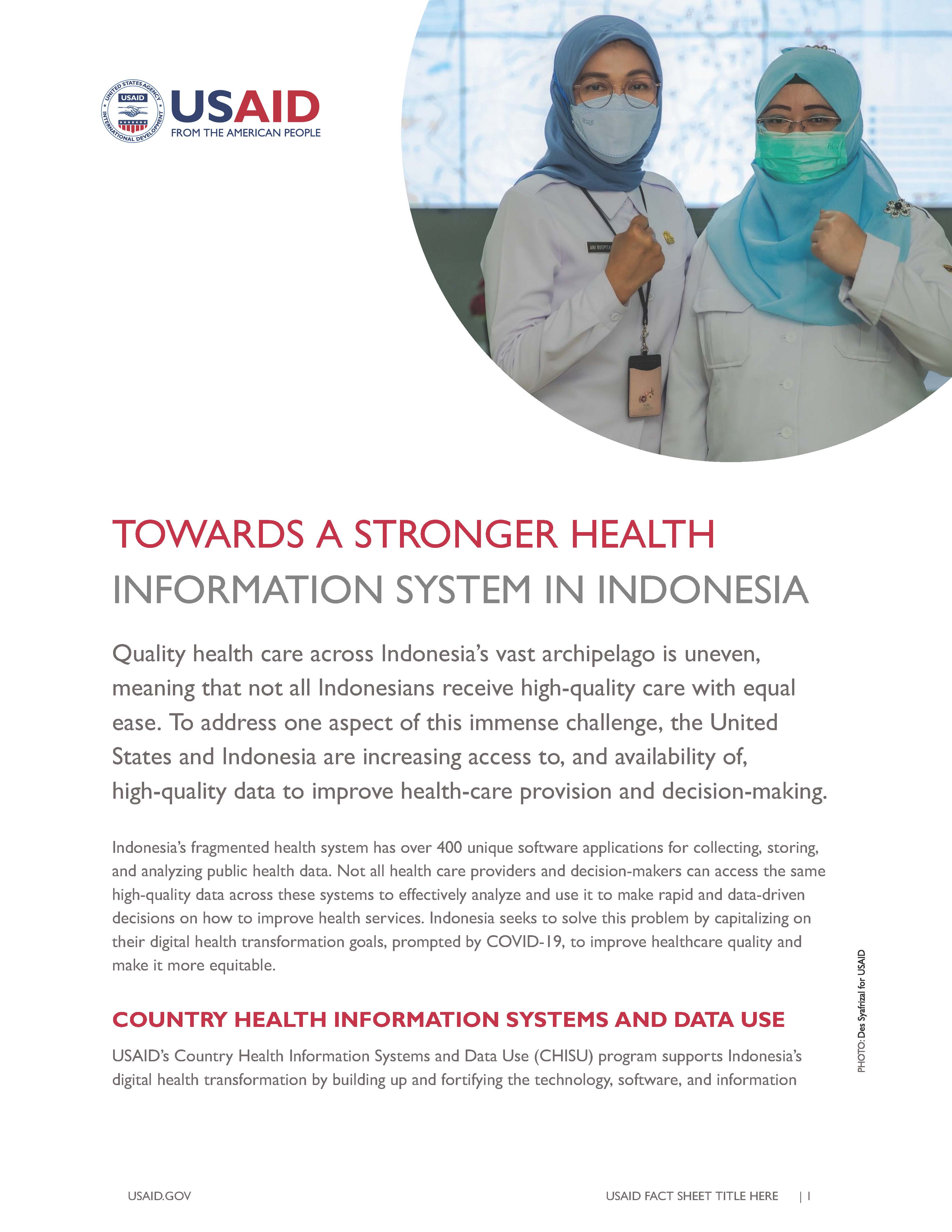 USAID CHISU: Towards a Stronger Health Information System in Indonesia