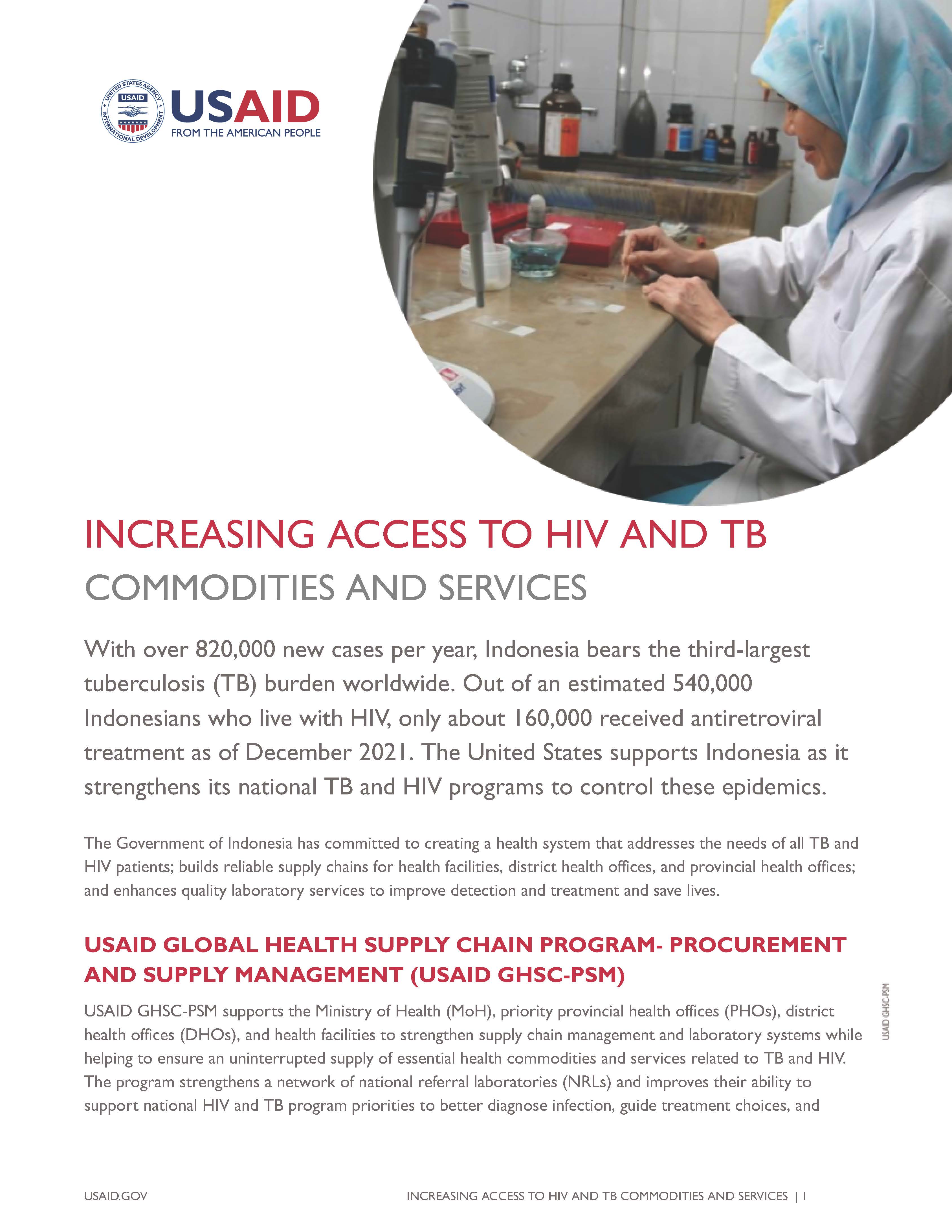 USAID GHSC - PSM: Increasing Access to HIV and TB Commodities and Services