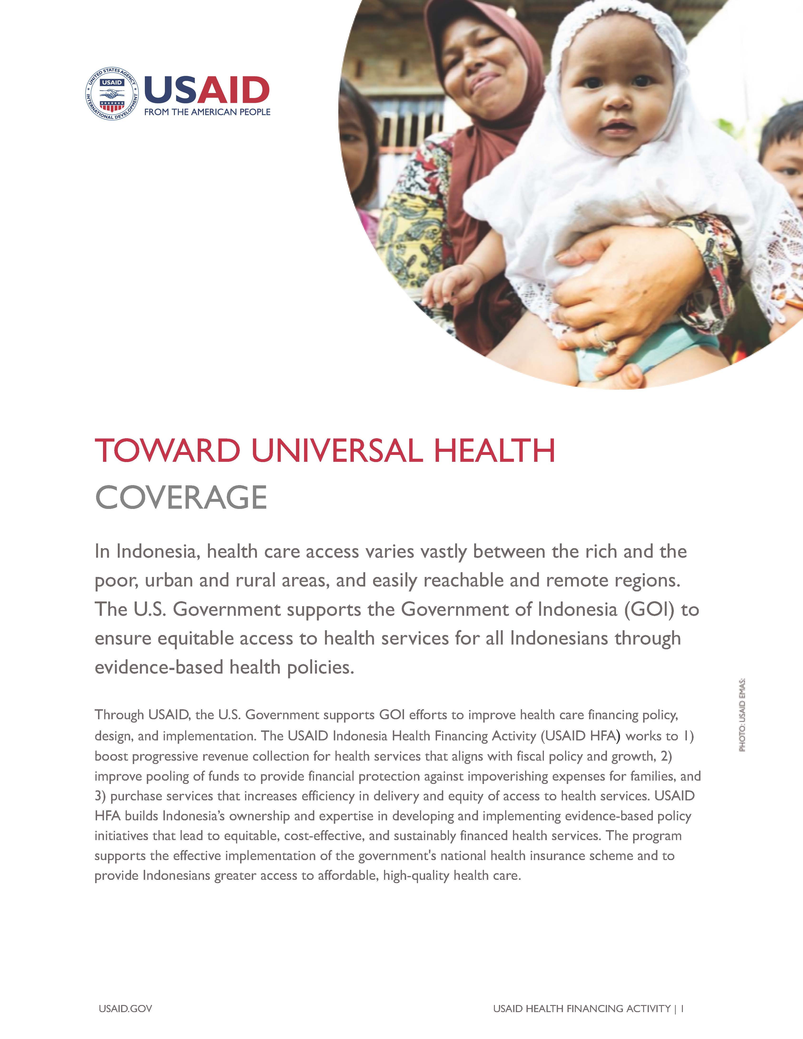 USAID HFA: Toward Universal Health Coverage