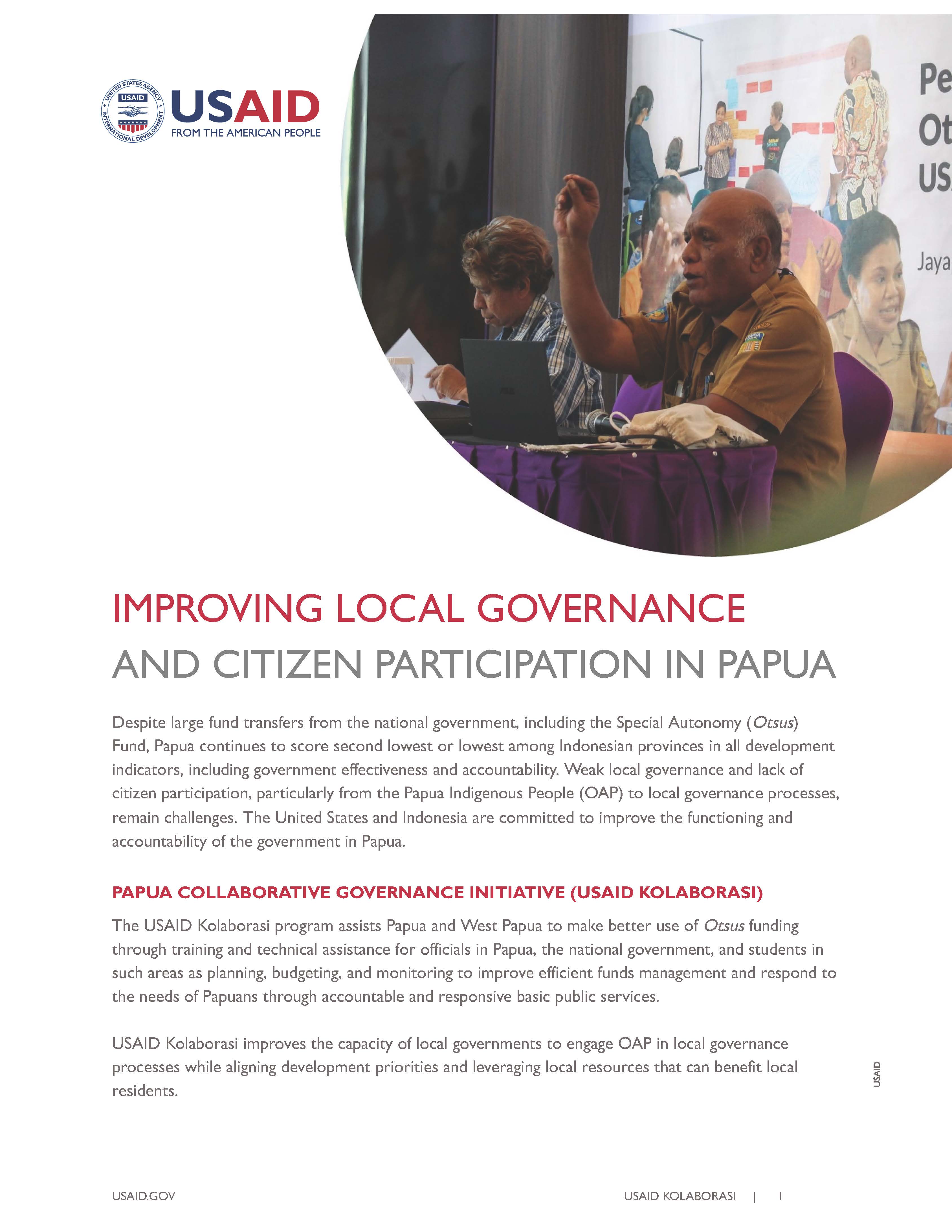 USAID Kolaborasi: Improving Local Governance and Citizen Participation in Papua