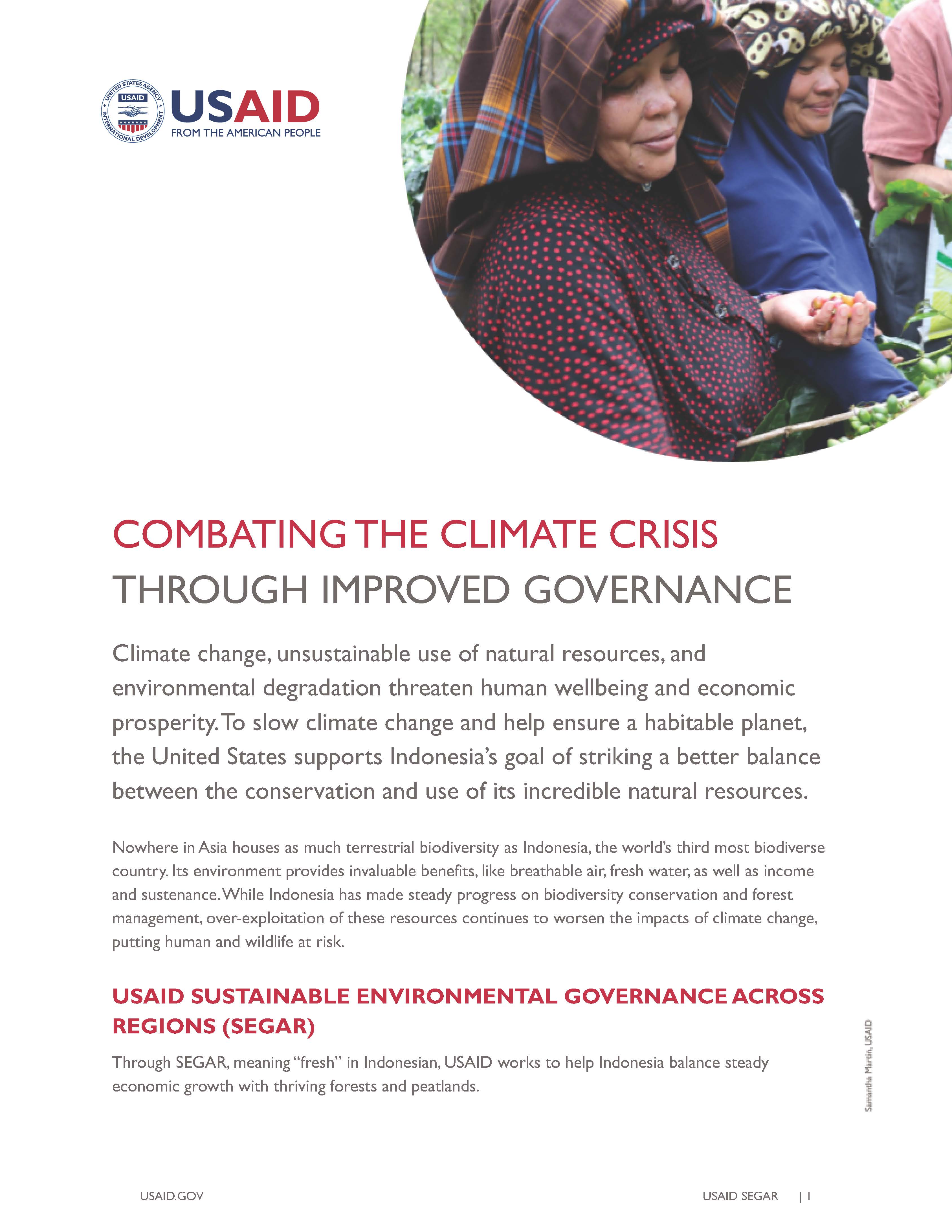 USAID SEGAR: Combating the Climate Crisis through Improved Governance