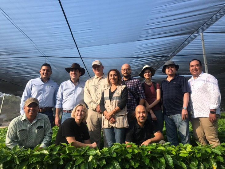 Group inside a greenhouse in Chiapas