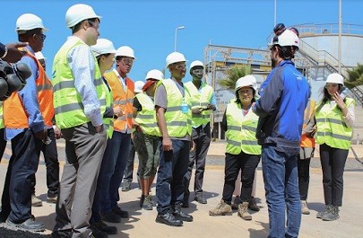 A group of people in hard hats and high visibility vests