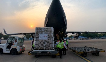 Unloading of the Second Shipment of USAID COVID-19 Supplies