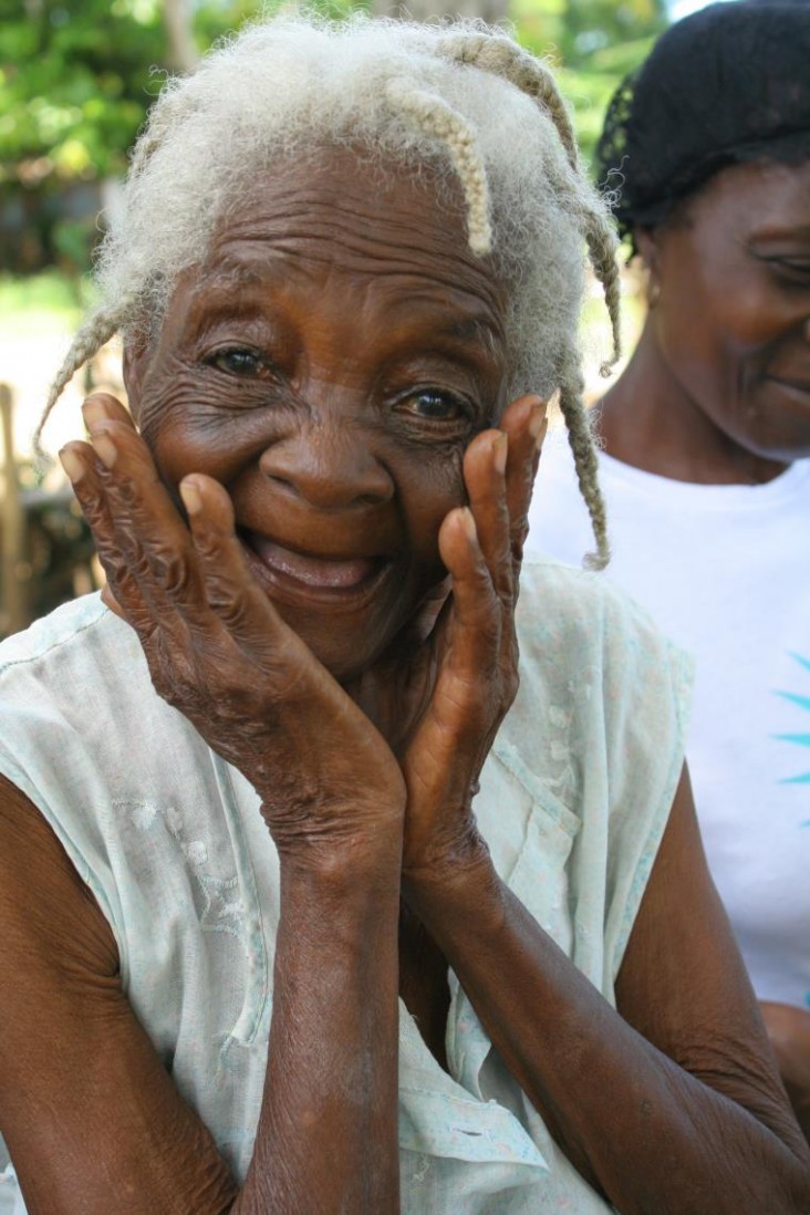 Dieula Rosembert, a grandmother and cacao farmer in Haiti, is participating in USAID agricultural program. 