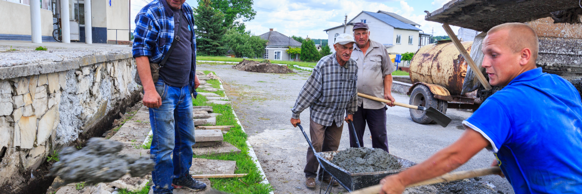 People working on a road