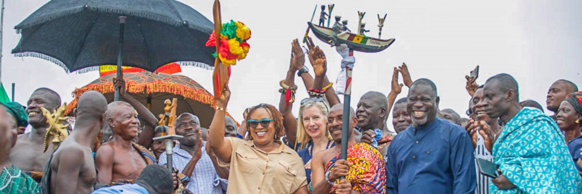 "Opening of the Sea" - Turnout at an event at Otuam in the Central Region of Ghana to signal the end of the artisanal fisheries closed season for 2022